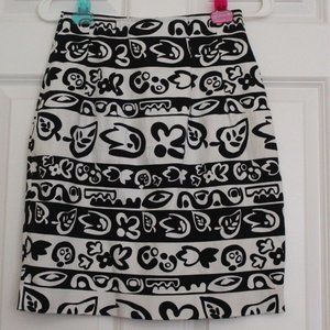 The Limited Y2K Mini Skirt Black & White Floral Made in Italy Women's Sz 4 New